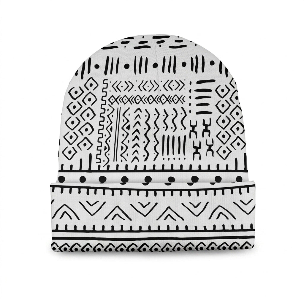 Mudcloth Black And White Beanie Hat Beanie Hat Tianci 