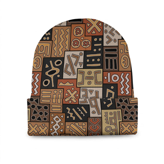 African Pattern Art & Mud Cloth Beanie Hat Beanie Hat Tianci 