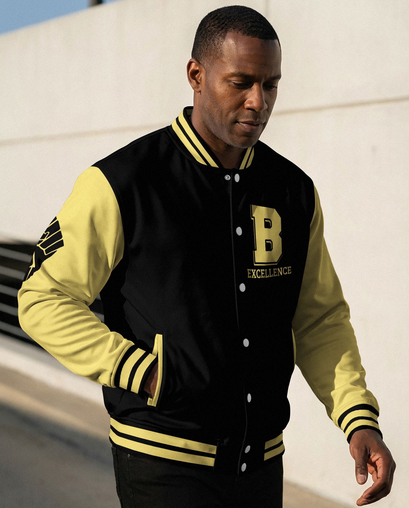 Black Excellence Baseball Jacket Baseball Jacket Zootop Bear 