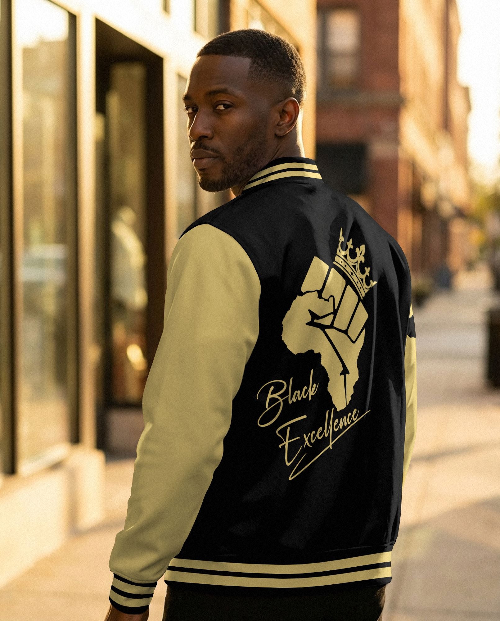 Black Excellence Baseball Jacket Baseball Jacket Zootop Bear 