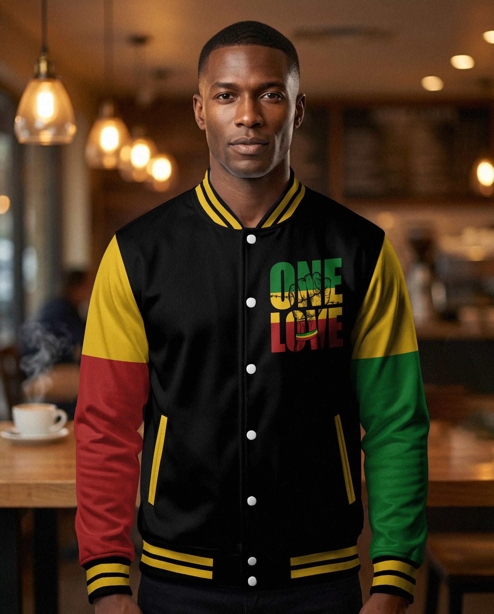 Raggae One Love Baseball Jacket Baseball Jacket Zootop Bear 