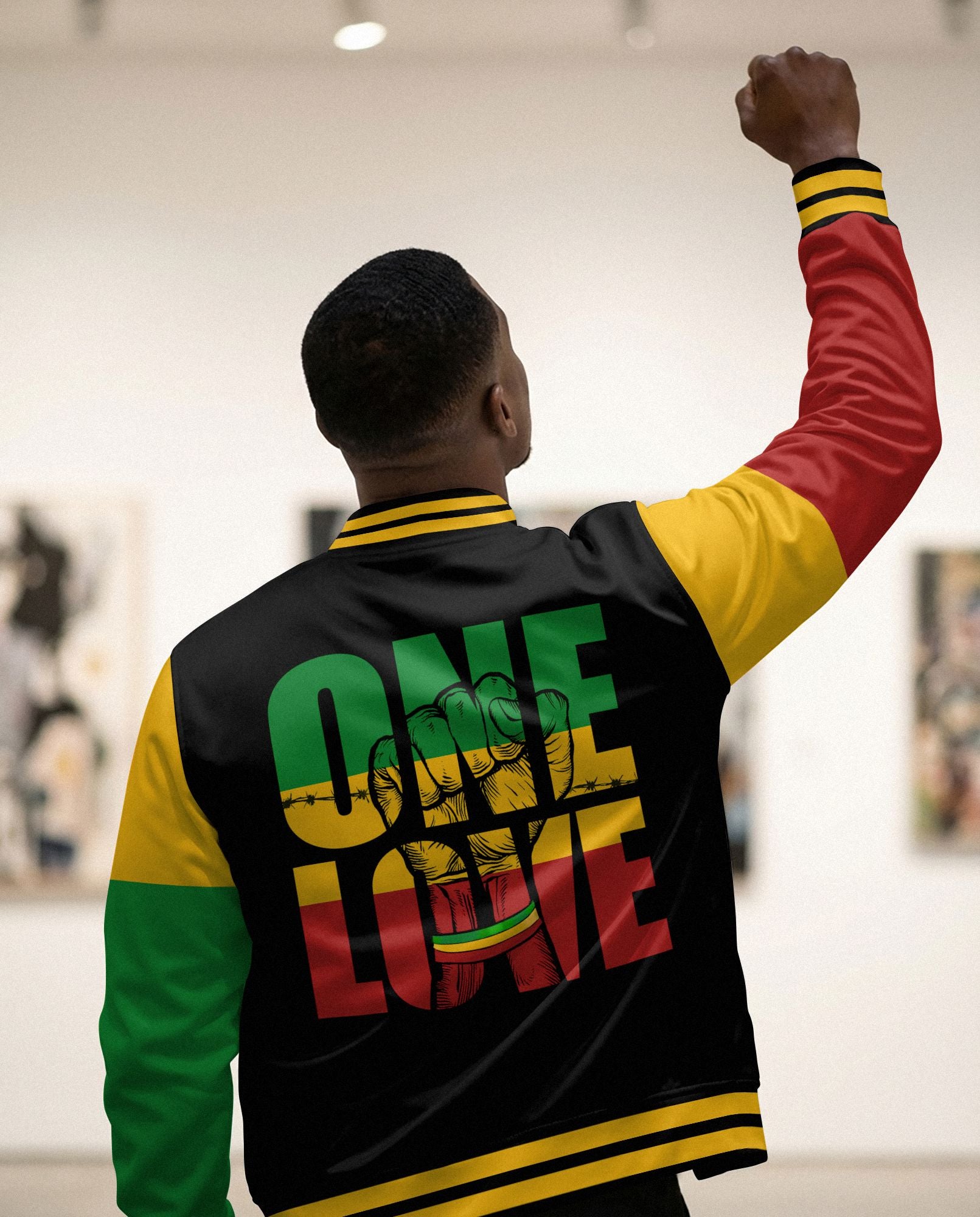 Raggae One Love Baseball Jacket Baseball Jacket Zootop Bear 