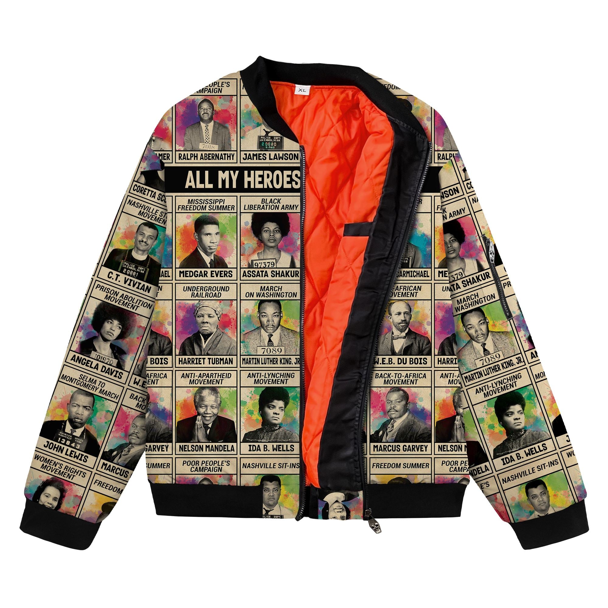 All My Heroes Have FBI Files Bomber Jacket – Melaninful