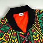 Hexagon African Patterns in Pan-African Colors Bomber Jacket Bomber Jacket Version 2 Zootop Bear 
