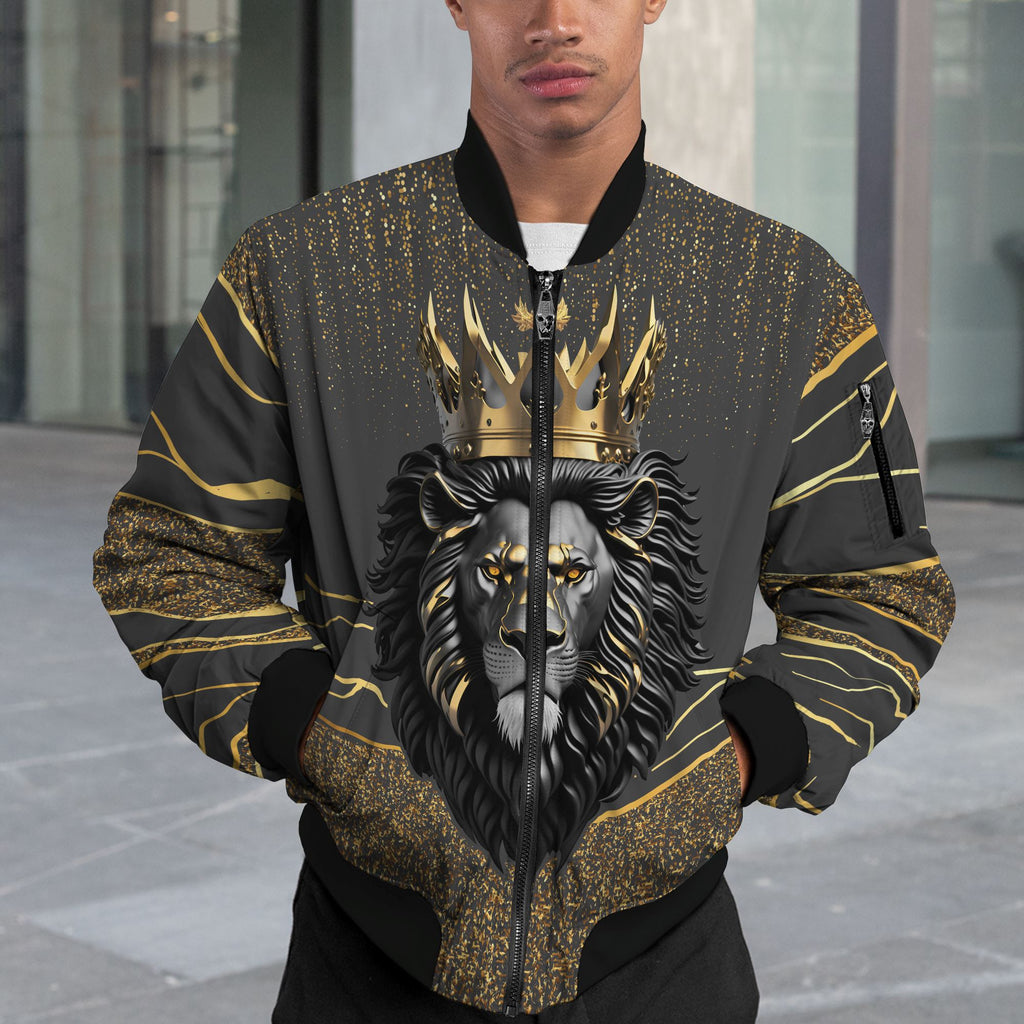 Black and Gold Lion Bomber Jacket Bomber Jacket Version 2 Zootop Bear 