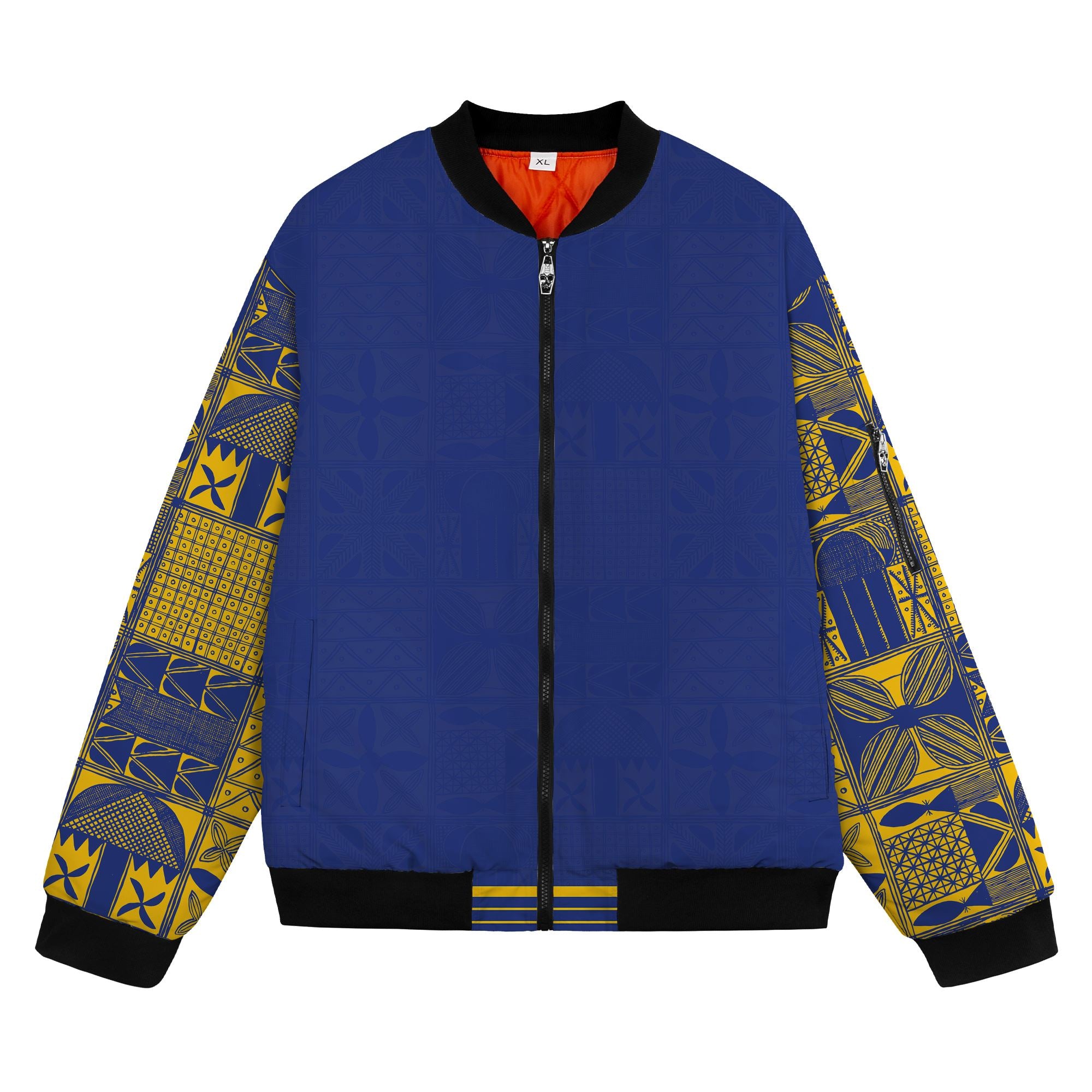 Printed Mudcloth Pattern Bomber Jacket Bomber Jacket Version 2 Zootop Bear 
