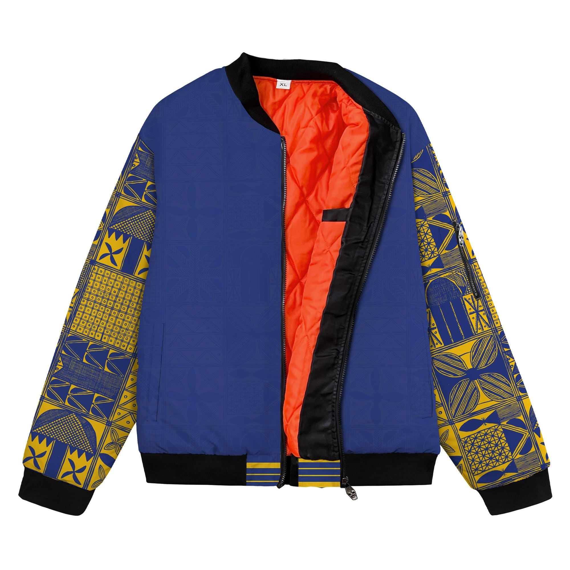 Printed Mudcloth Pattern Bomber Jacket Bomber Jacket Version 2 Zootop Bear 