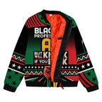 Black AF Professional AF But Will Knuck If You Buck Bomber Jacket Bomber Jacket Version 2 Zootop Bear 