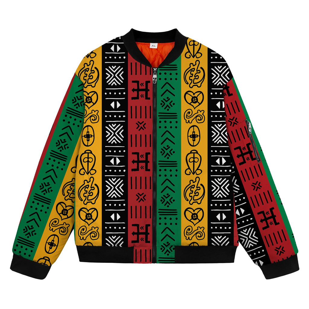 African Symbols in Pan-African Colors Bomber Jacket Bomber Jacket Version 2 Zootop Bear 