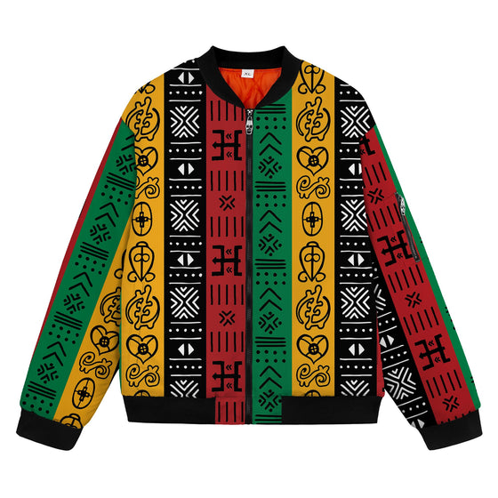 African Symbols in Pan-African Colors Bomber Jacket Bomber Jacket Version 2 Zootop Bear 