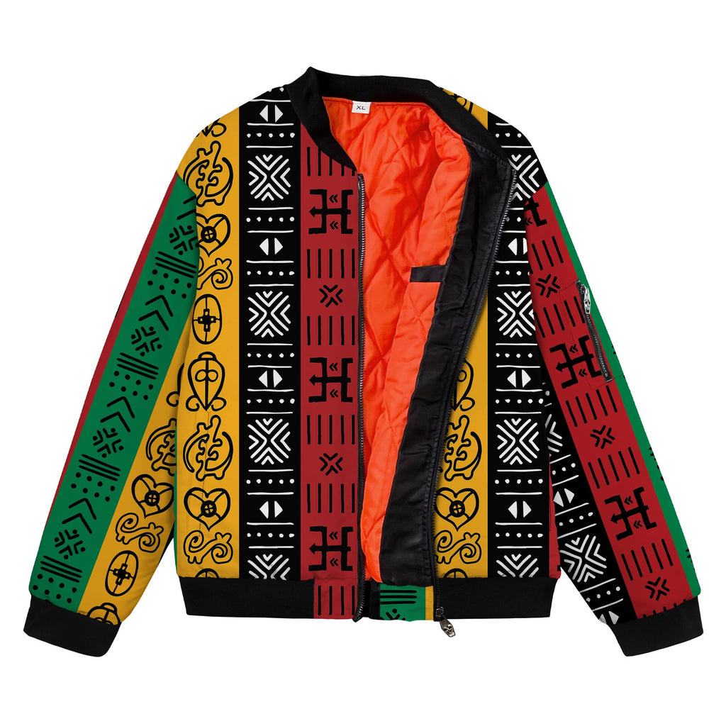 African Symbols in Pan-African Colors Bomber Jacket Bomber Jacket Version 2 Zootop Bear 