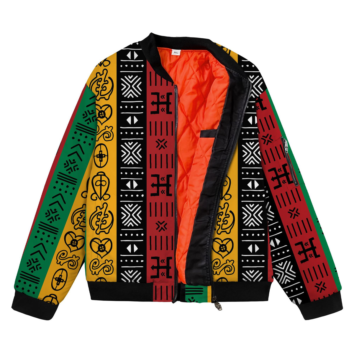 African Symbols in Pan-African Colors Bomber Jacket Bomber Jacket Version 2 Zootop Bear 