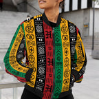 African Symbols in Pan-African Colors Bomber Jacket Bomber Jacket Version 2 Zootop Bear 