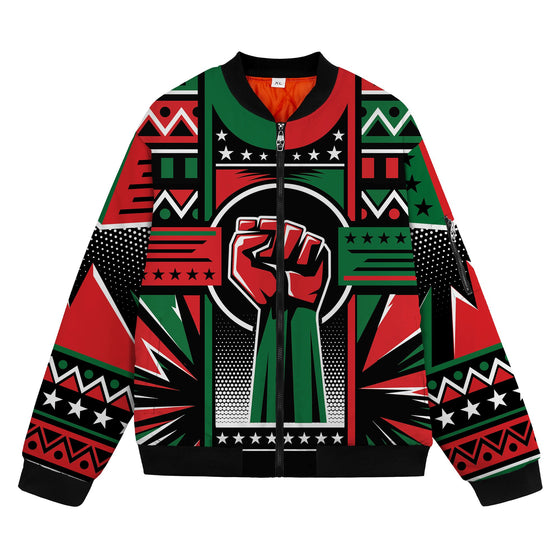 Power Fist And Patterns In Pan African Colors Bomber Jacket Bomber Jacket Version 2 Zootop Bear