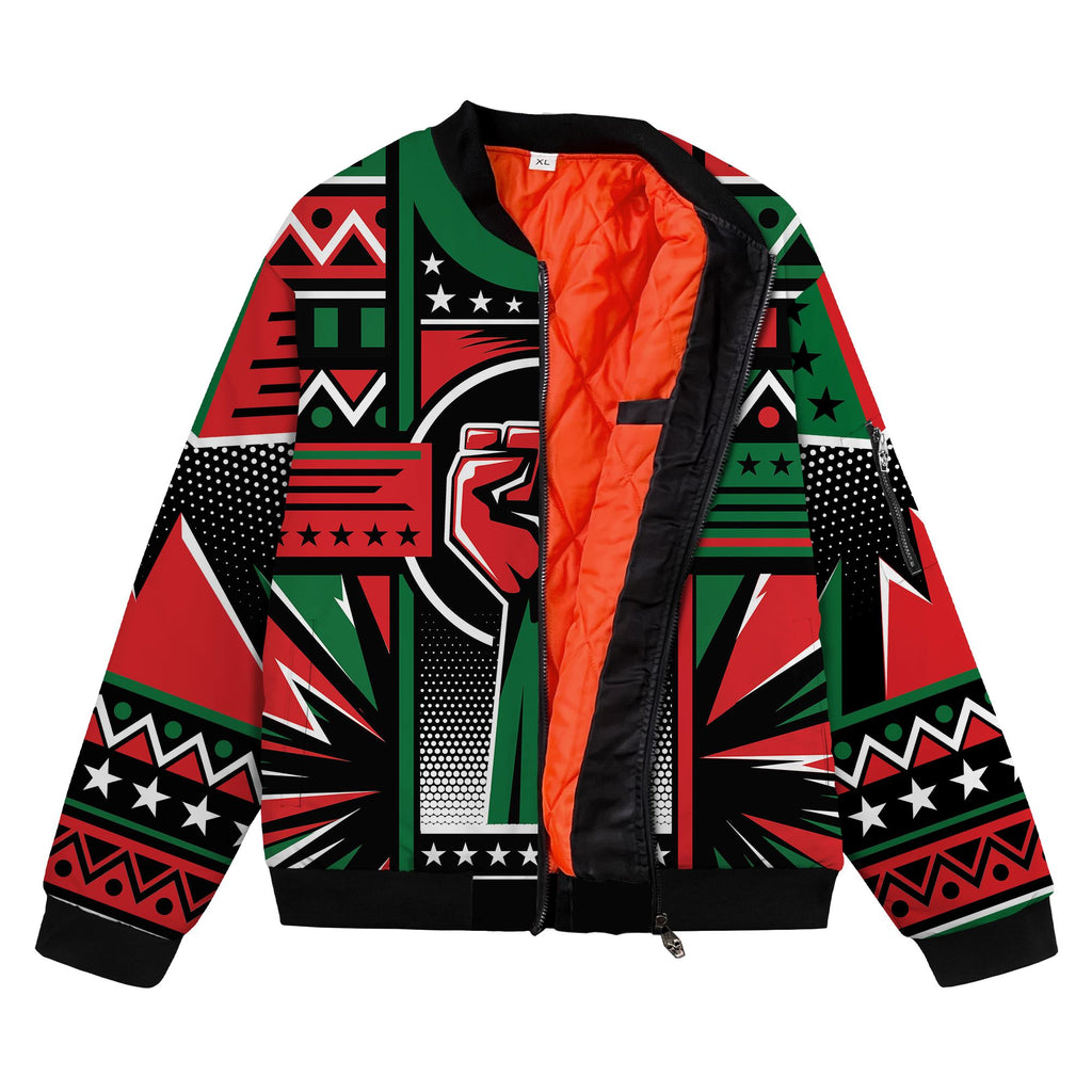Power Fist And Patterns In Pan African Colors Bomber Jacket Bomber Jacket Version 2 Zootop Bear 