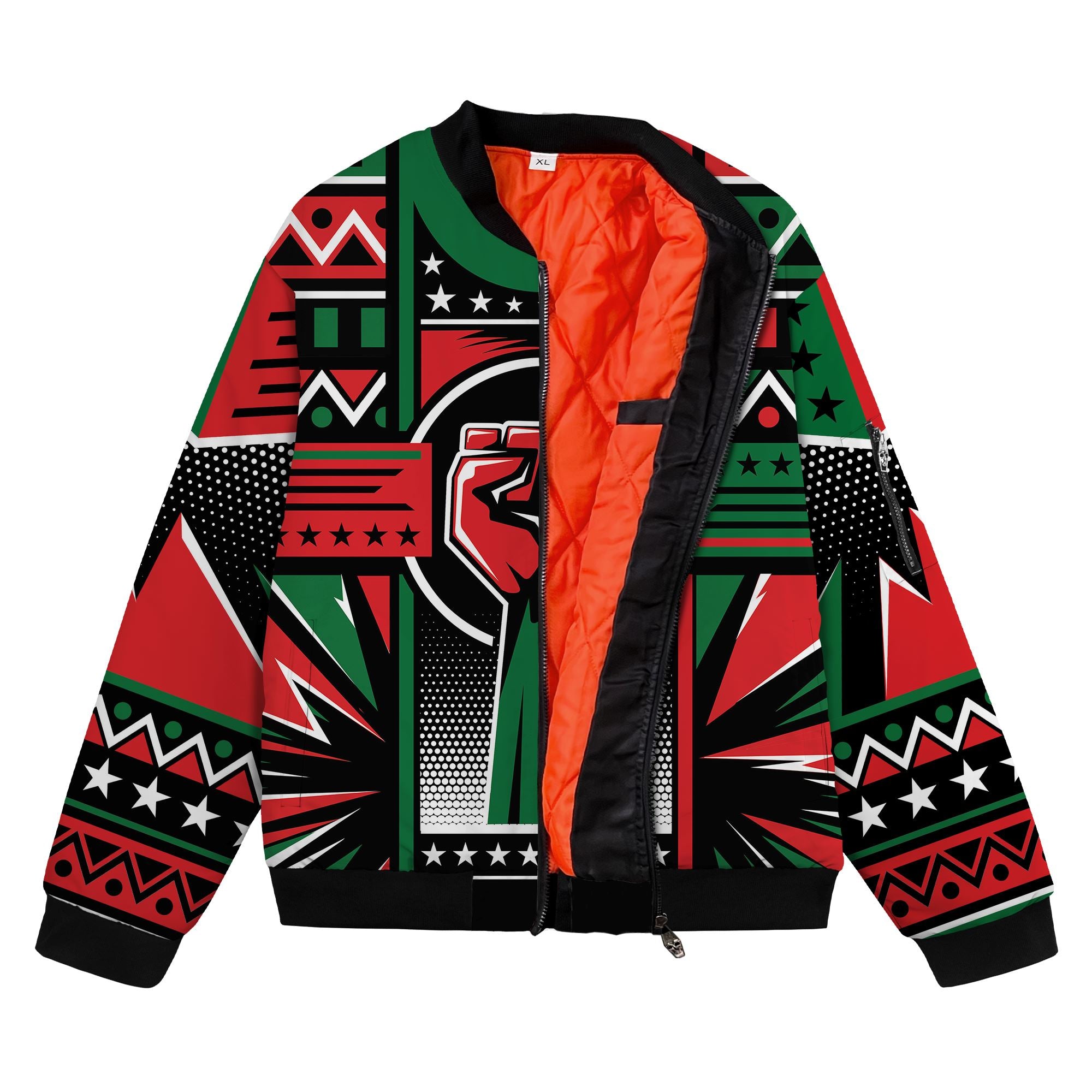 Power Fist And Patterns In Pan African Colors Bomber Jacket Bomber Jacket Version 2 Zootop Bear 