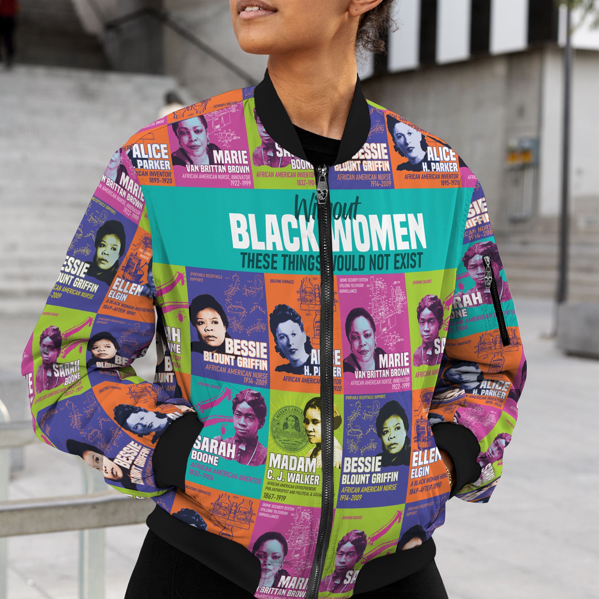 African Women Inventors Bomber Jacket Bomber Jacket Version 2 Zootop Bear 