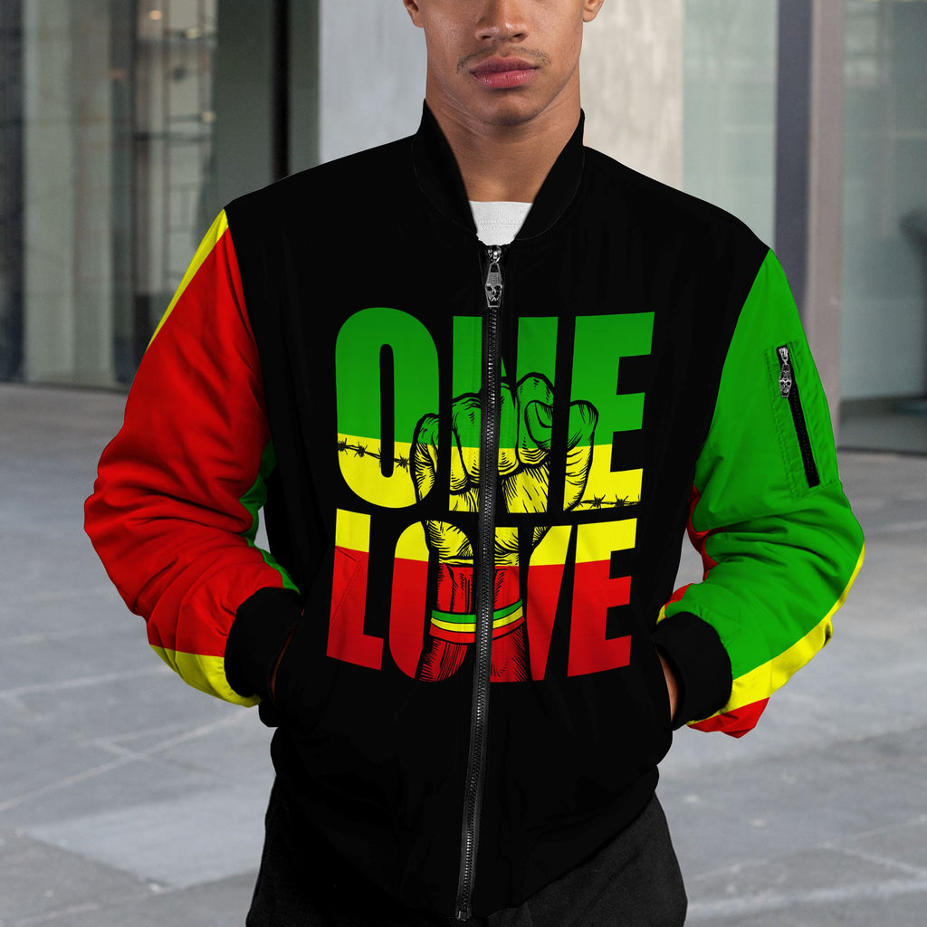 Reggae One Love Bomber Jacket Bomber Jacket Version 2 Zootop Bear 