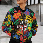 Never Apologize For Being Black Bomber Jacket Bomber Jacket Version 2 Zootop Bear 