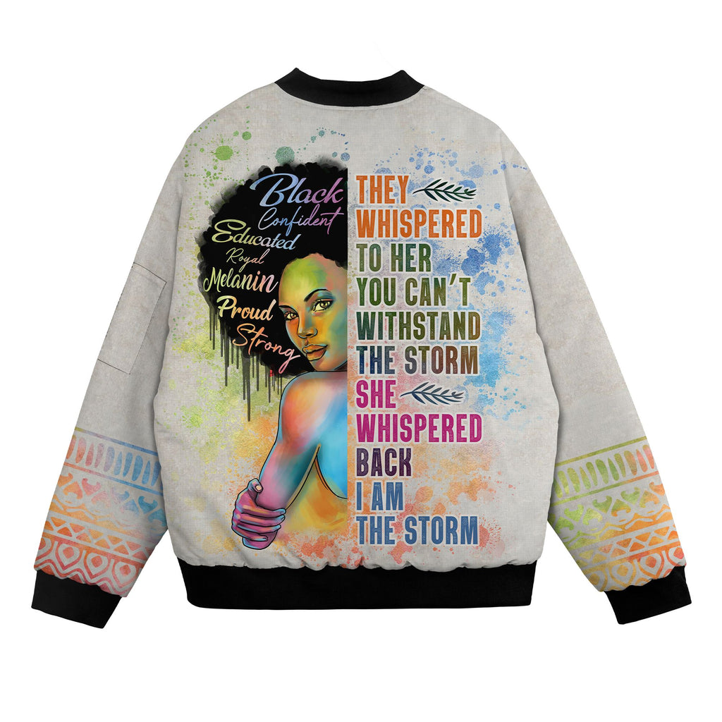 Black Girl I Am The Storm Bomber Jacket Bomber Jacket Version 2 Zootop Bear 