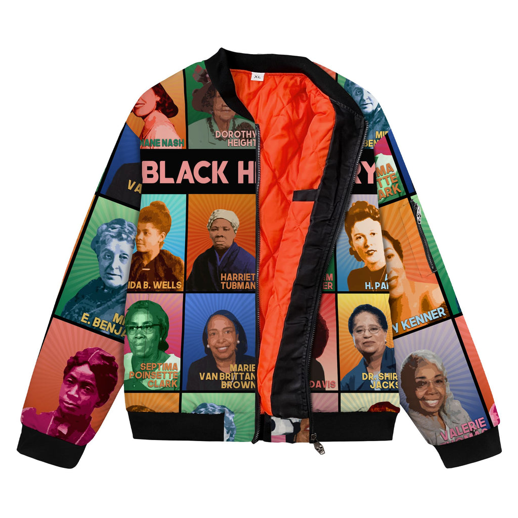 Black Herstory Bomber Jacket Bomber Jacket Version 2 Zootop Bear 