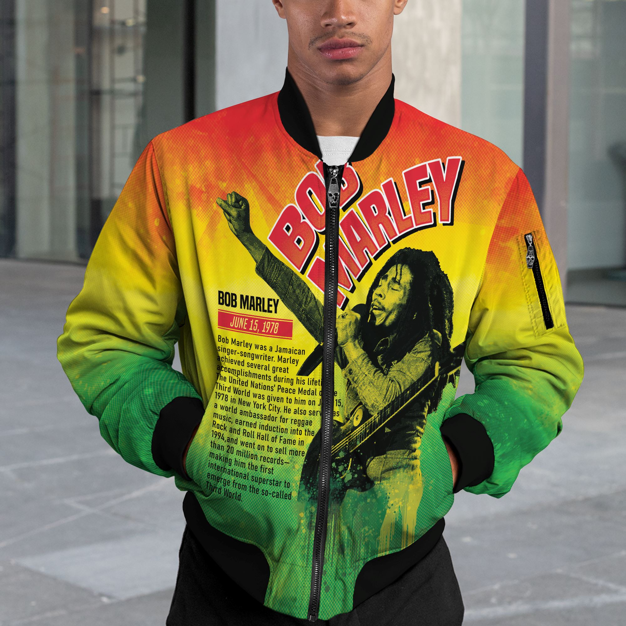 Bob Marley Bomber Jacket Bomber Jacket Version 2 Zootop Bear 
