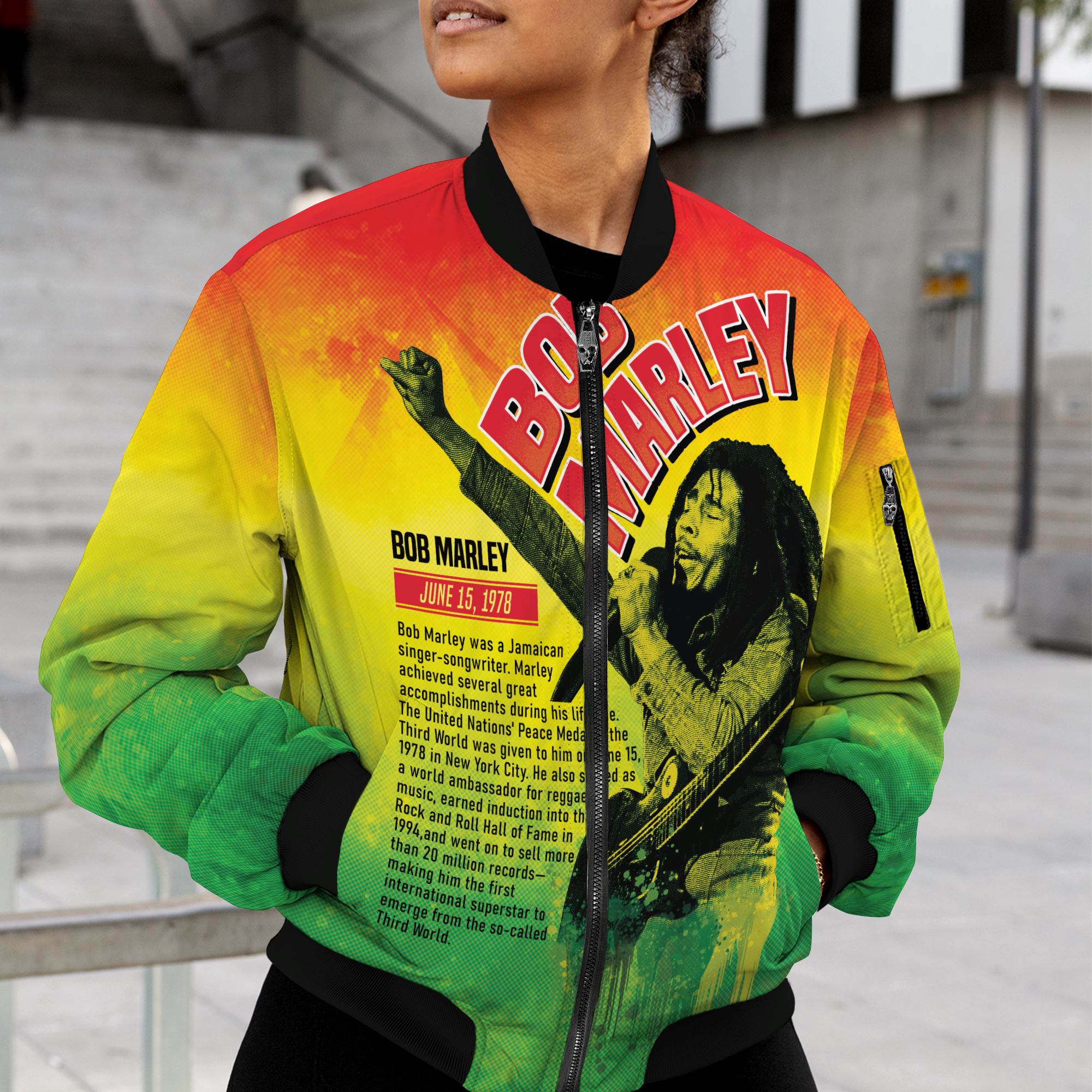 Bob Marley Bomber Jacket Bomber Jacket Version 2 Zootop Bear 