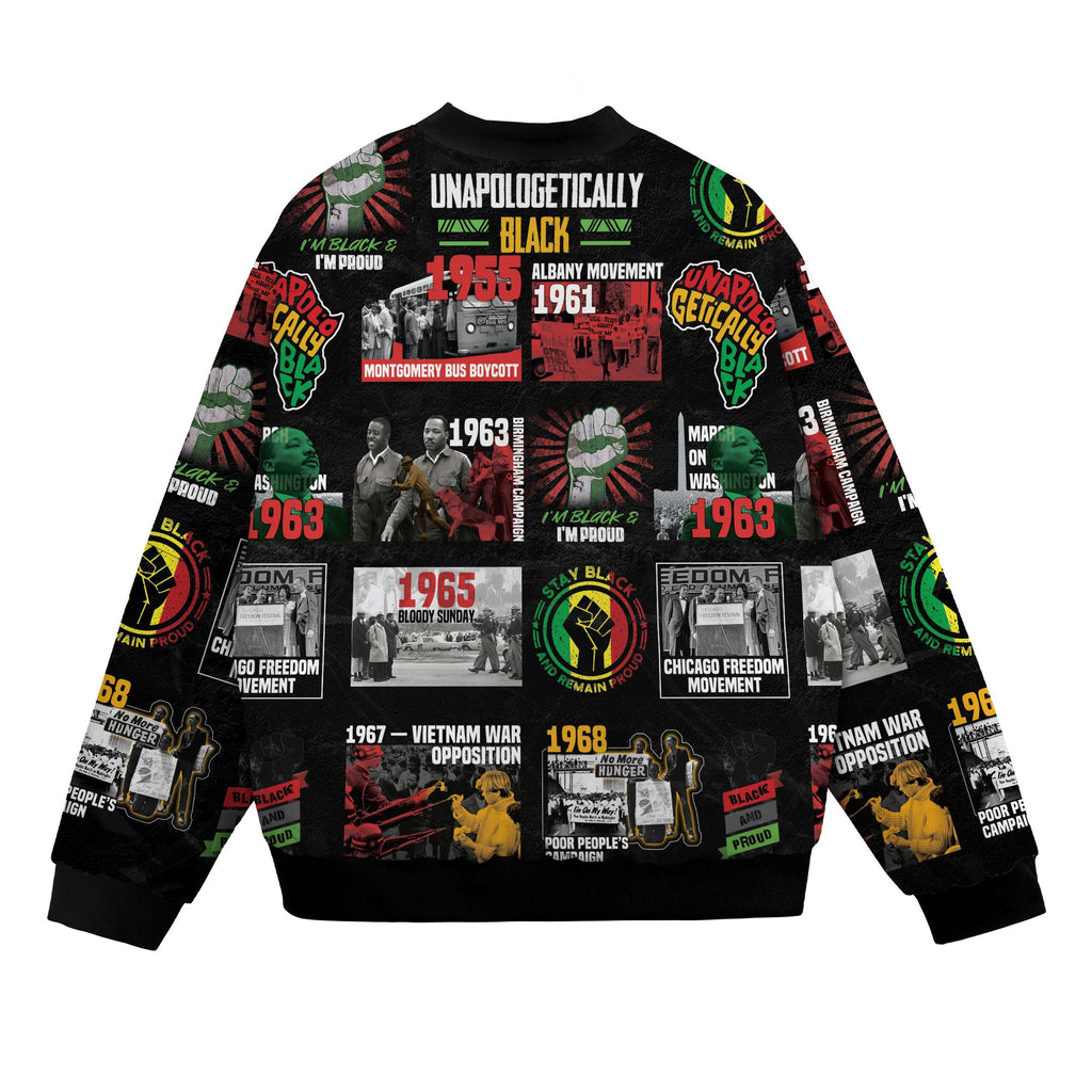 Civil Rights Movement Poster Art Mudcloth Bomber Jacket Bomber Jacket Version 2 Zootop Bear 