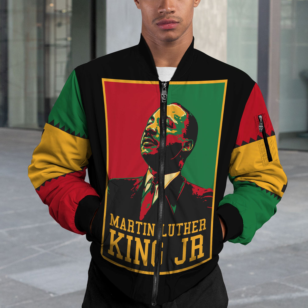 Martin Luther King Jr Retro Bomber Jacket Bomber Jacket Version 2 Zootop Bear 