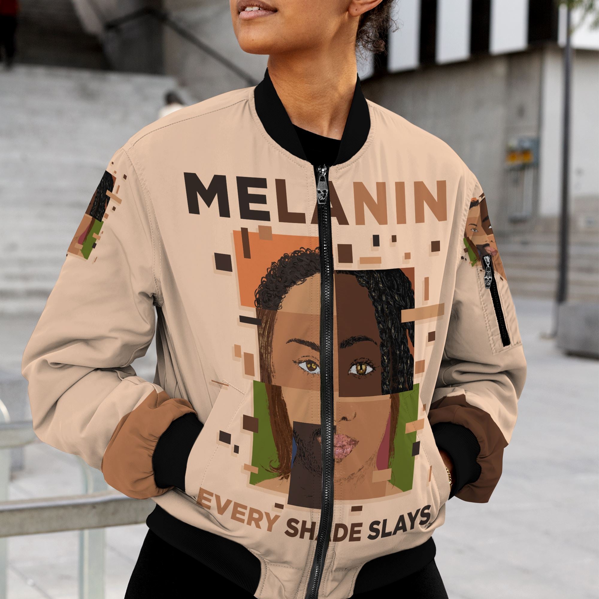 Melanin Every Shade Slays Bomber Jacket Bomber Jacket Version 2 Zootop Bear 