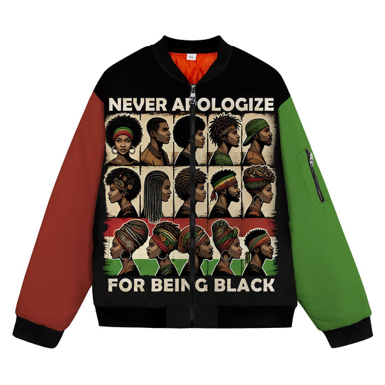 Never Apologize for Being Proudly Black Bomber Jacket Bomber Jacket Version 2 Zootop Bear 