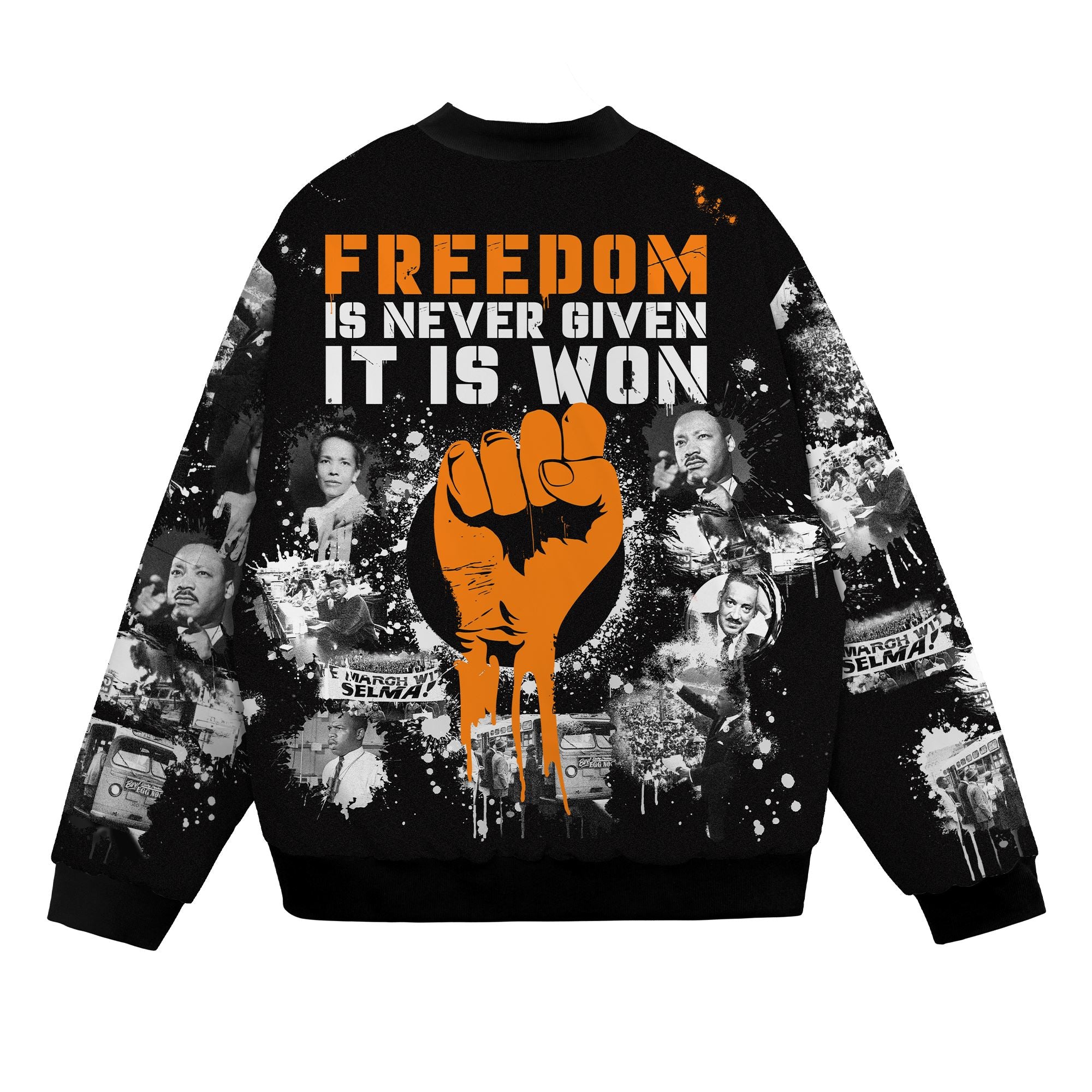 Freedom Is Never Given It Is Won Bomber Jacket Bomber Jacket Version 2 Zootop Bear 