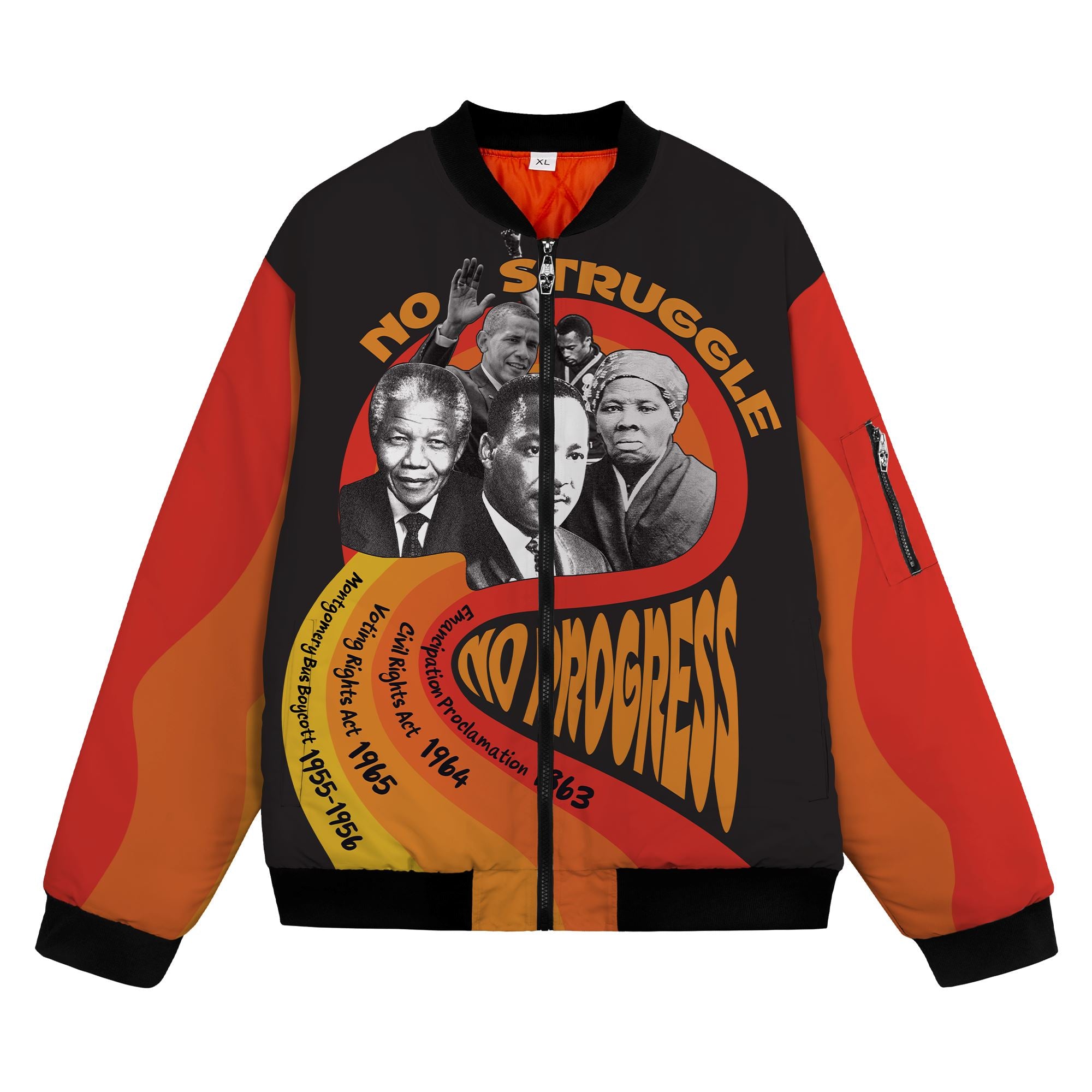 No Struggle No Progress Bomber Jacket Bomber Jacket Version 2 Zootop Bear 