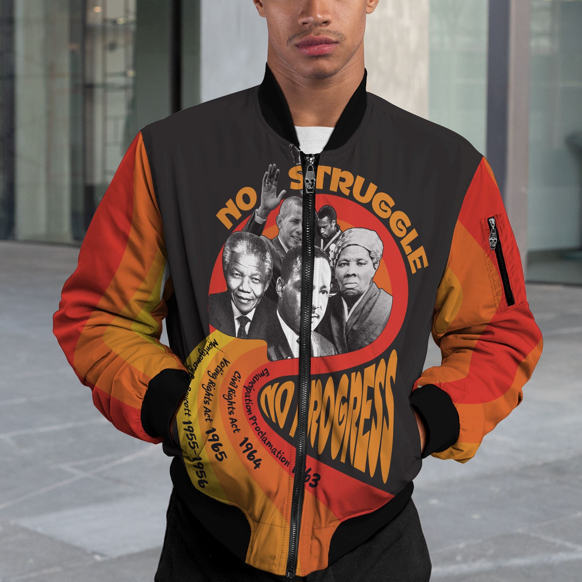 No Struggle No Progress Bomber Jacket Bomber Jacket Version 2 Zootop Bear 