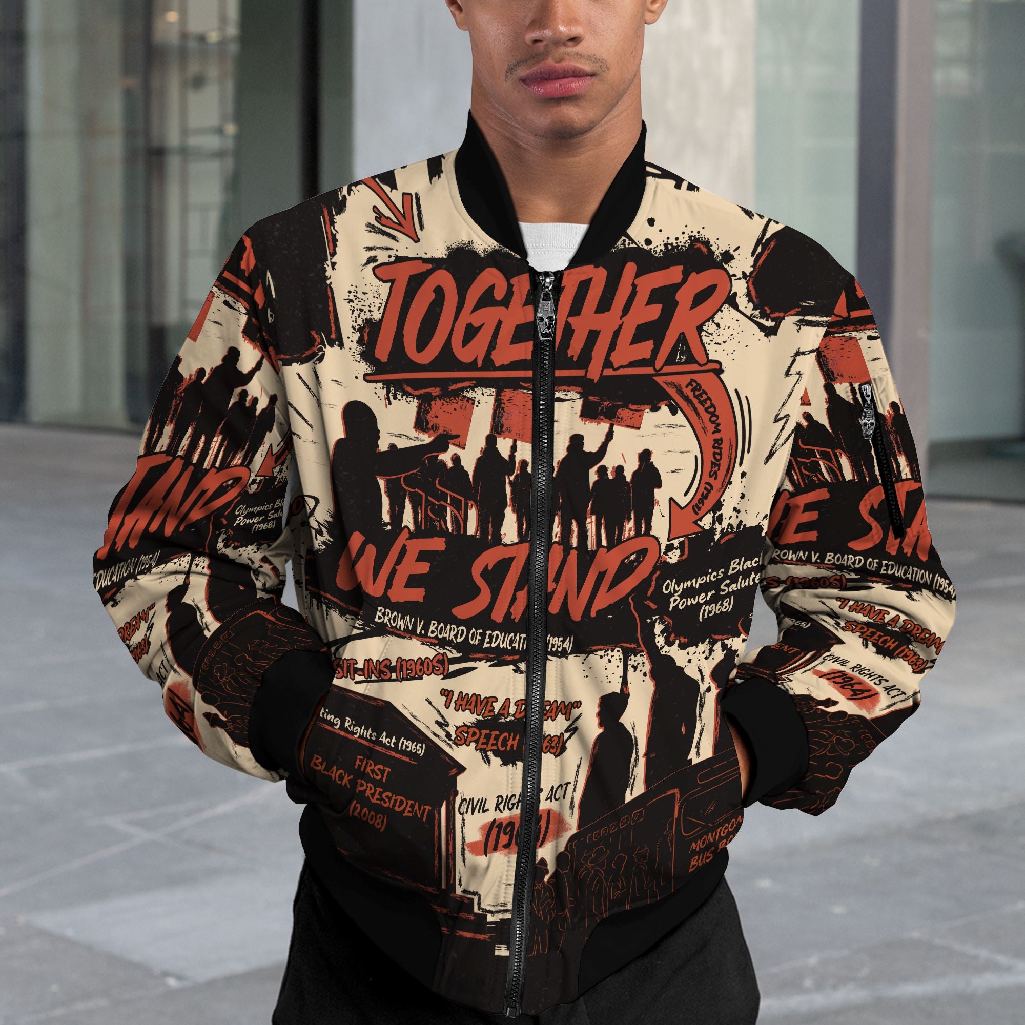 Together We Stand Bomber Jacket Bomber Jacket Version 2 Zootop Bear 