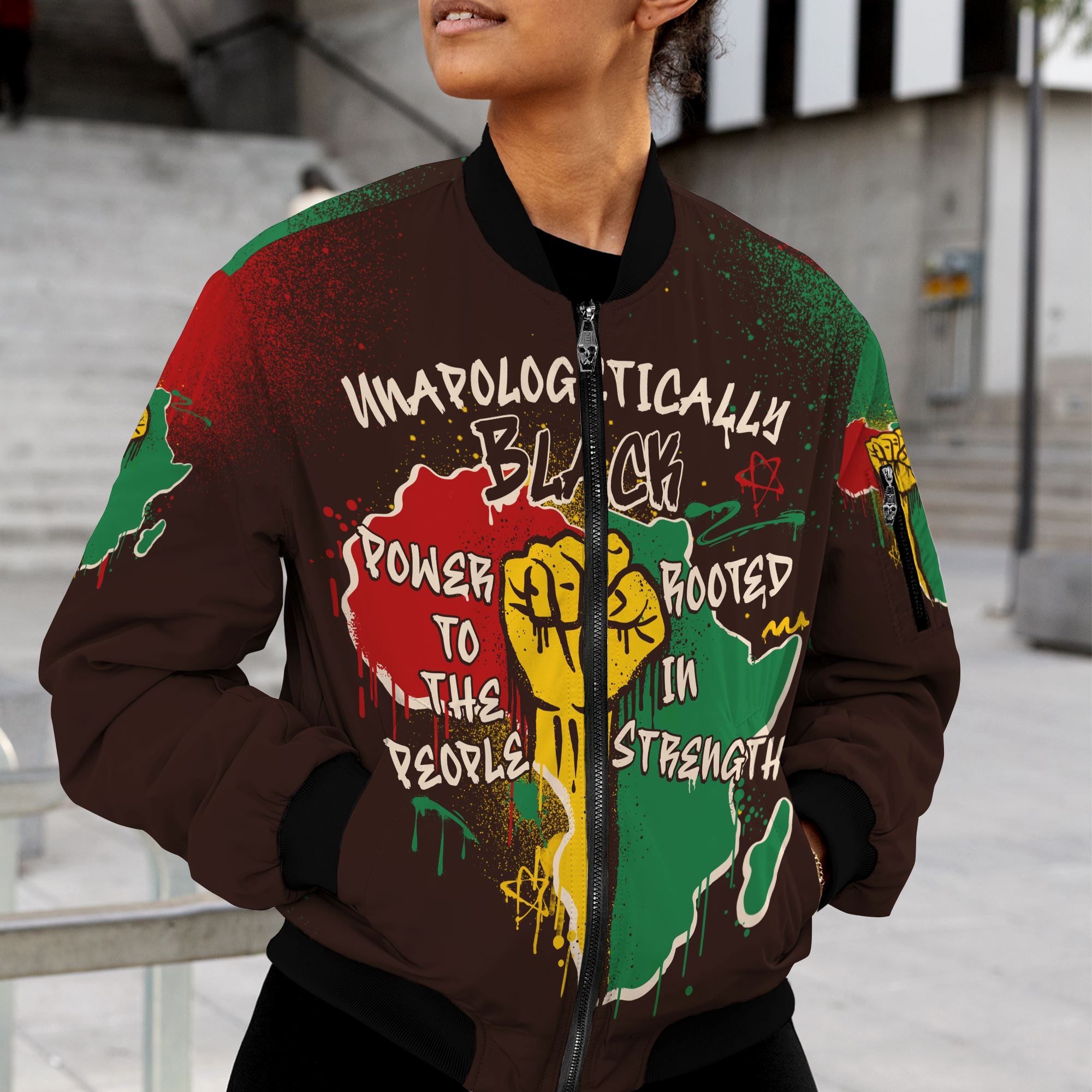 Power in Our Roots Bomber Jacket Bomber Jacket Version 2 Zootop Bear 