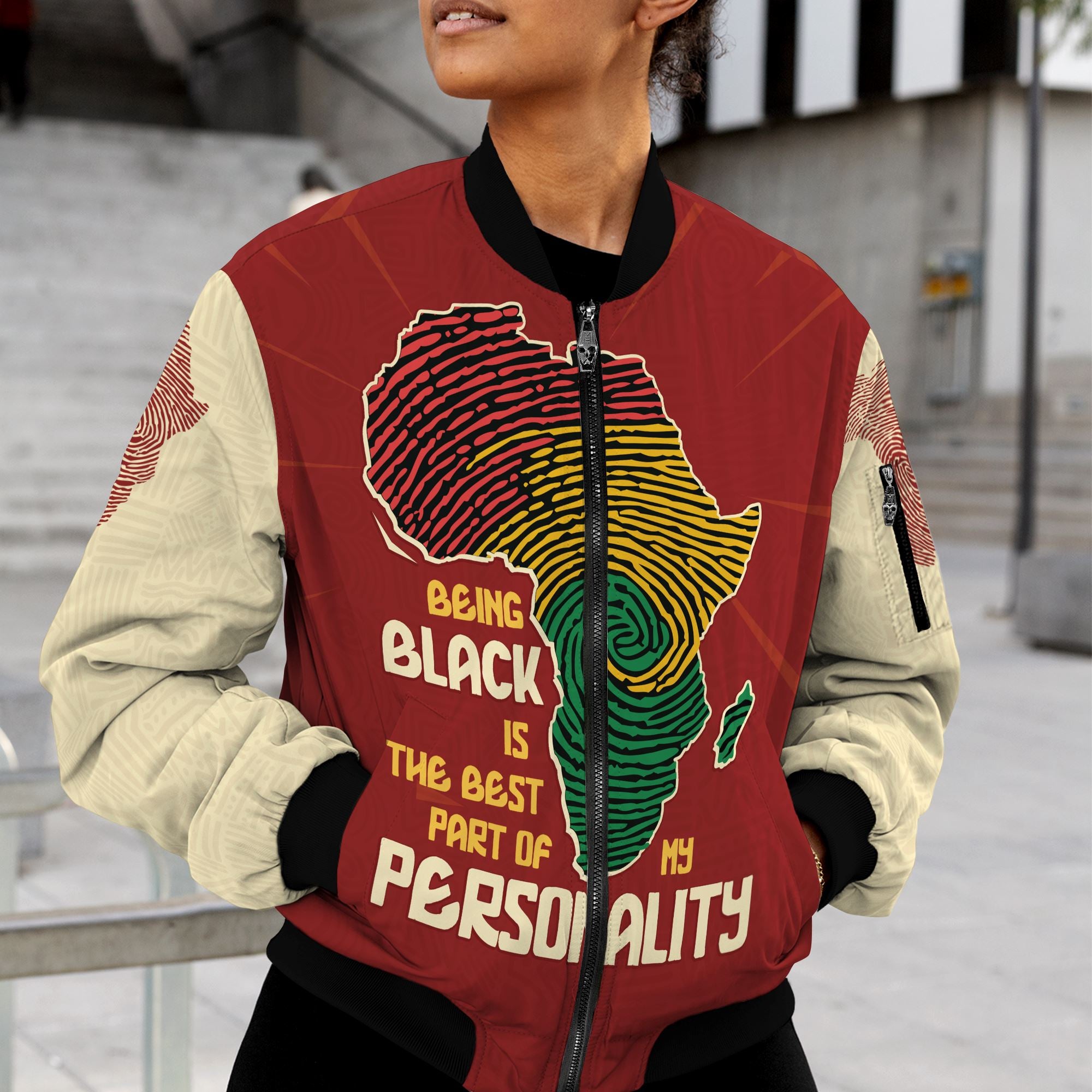 Being Black Is The Best Part Of My Personality Bomber Jacket Bomber Jacket Version 2 Zootop Bear 