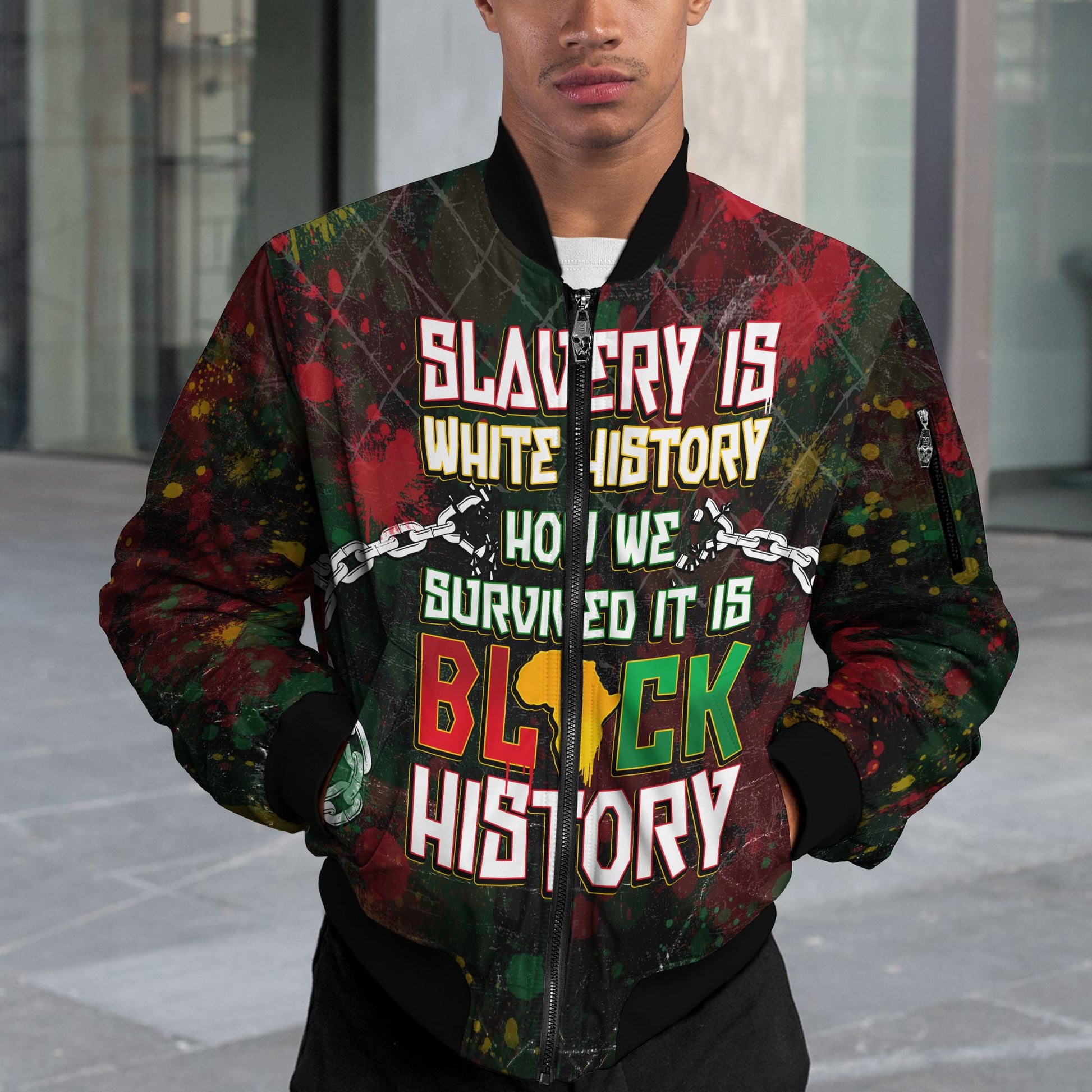 Slavery Is White History Bomber Jacket Bomber Jacket Version 2 Zootop Bear 