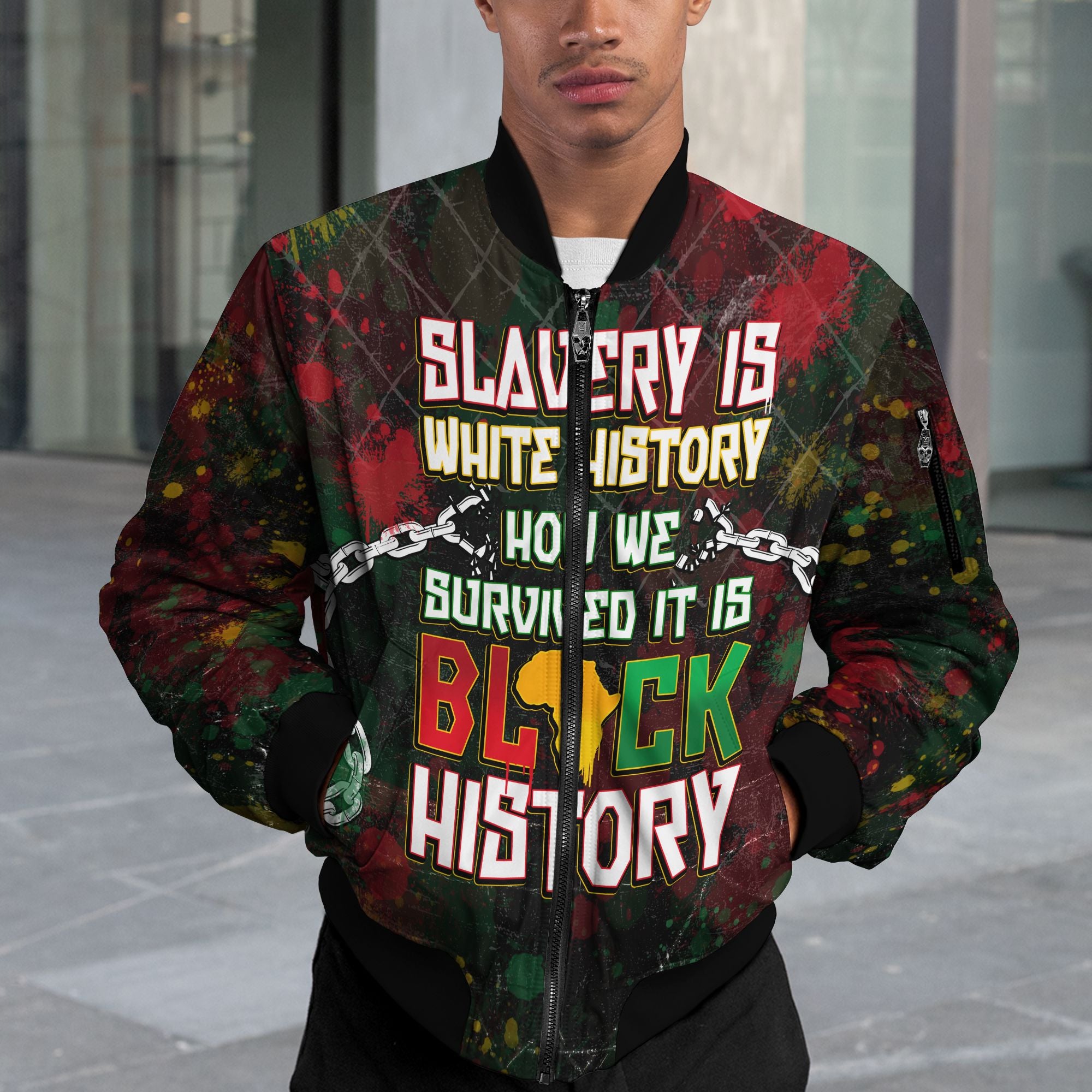 Slavery Is White History Bomber Jacket Bomber Jacket Version 2 Zootop Bear 