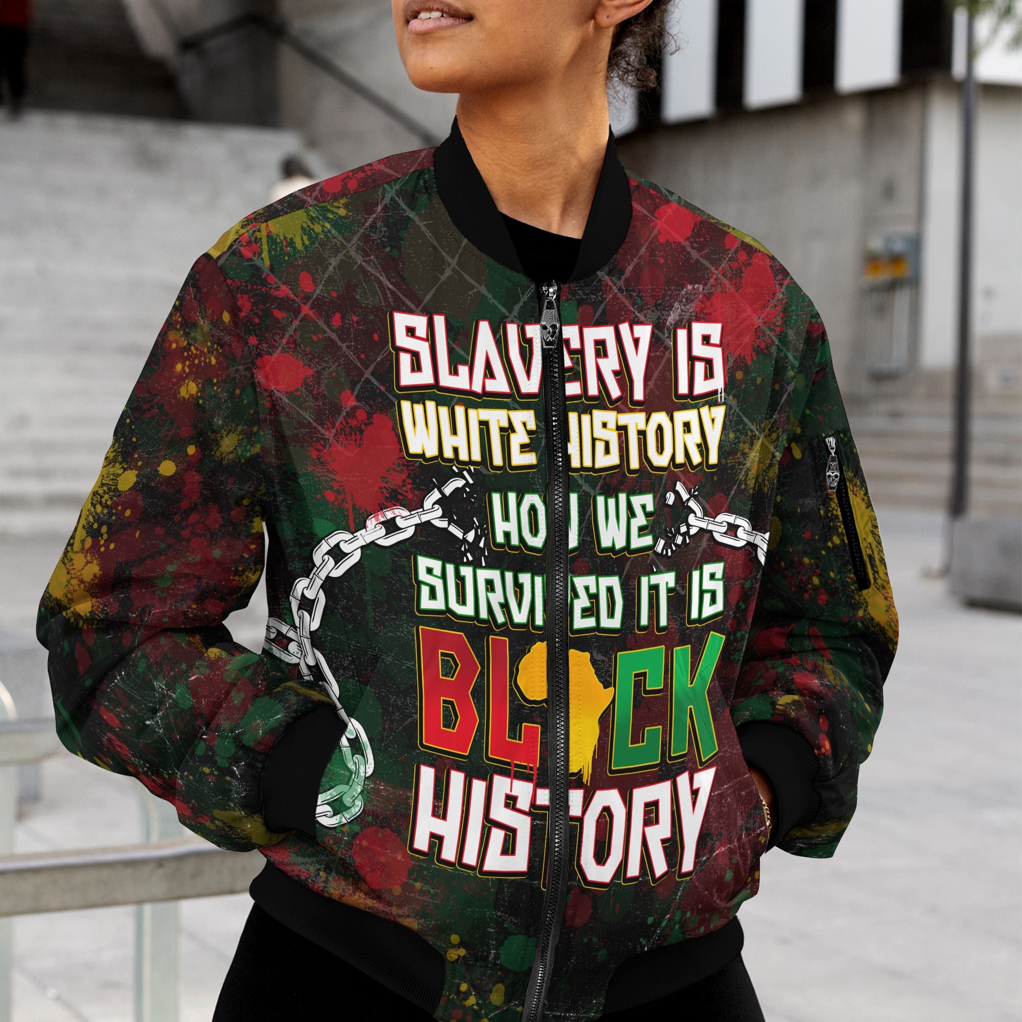 Slavery Is White History Bomber Jacket Bomber Jacket Version 2 Zootop Bear 