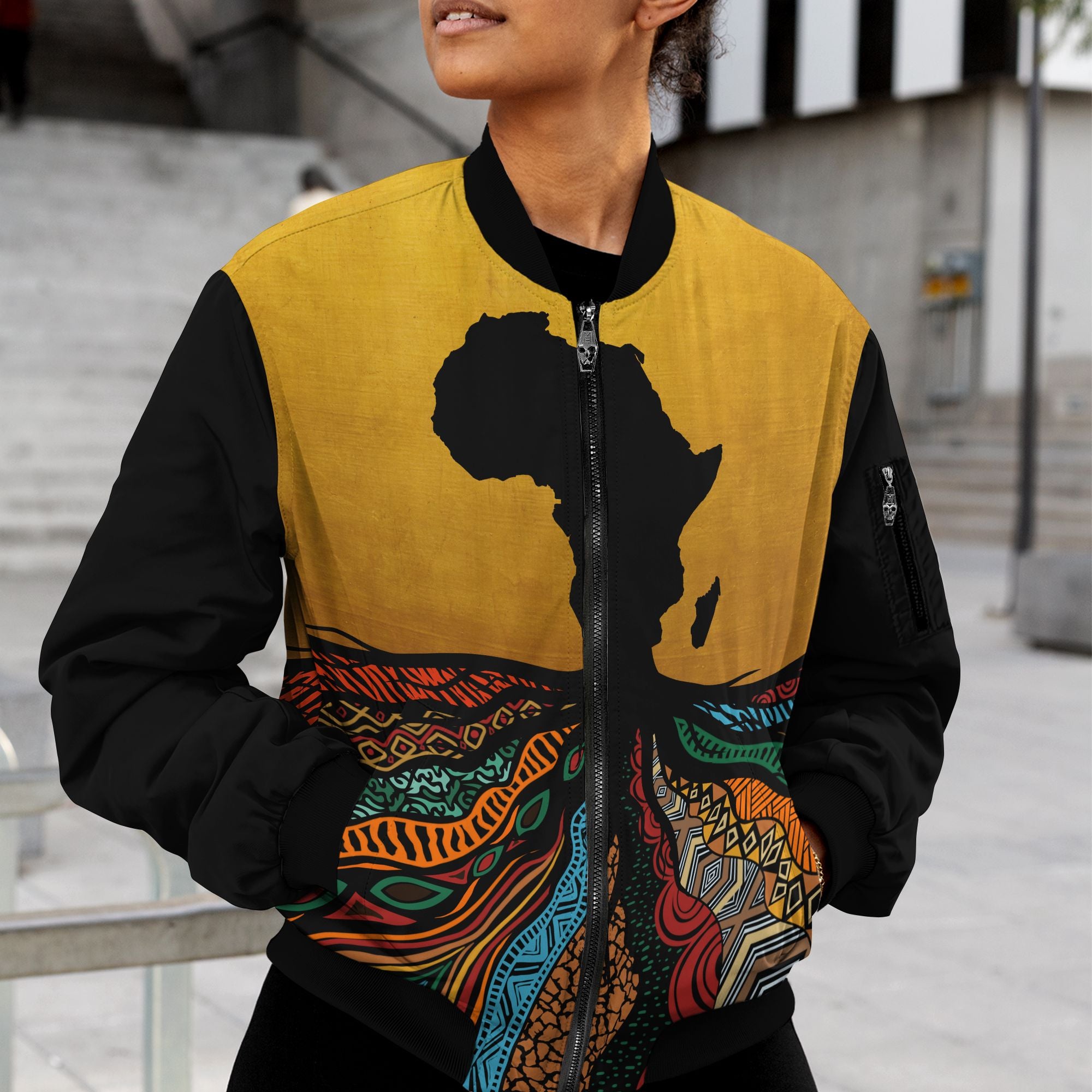 Patterns of Our Roots Bomber Jacket Bomber Jacket Version 2 Zootop Bear 