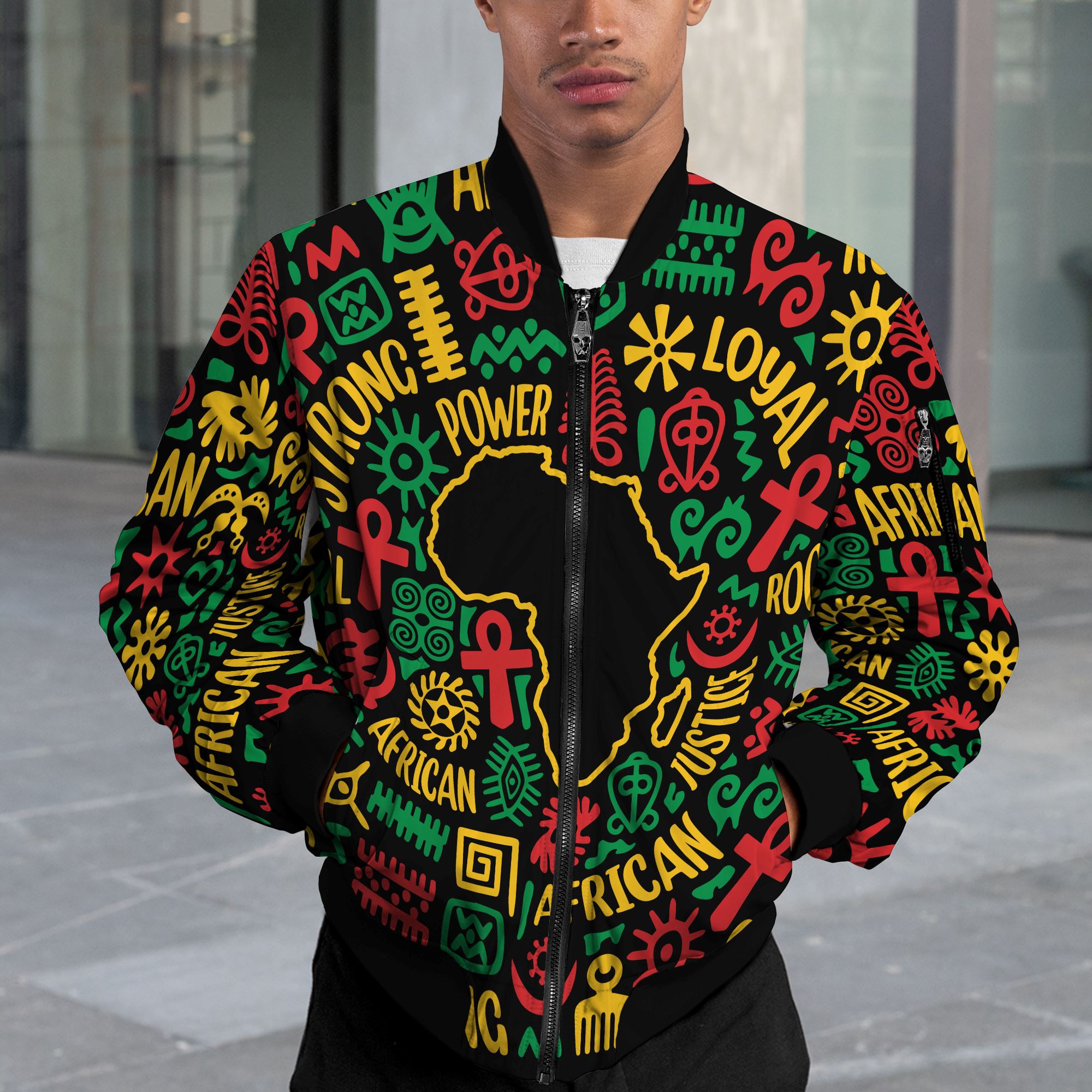 African Map Symbol Bomber Jacket – Melaninful