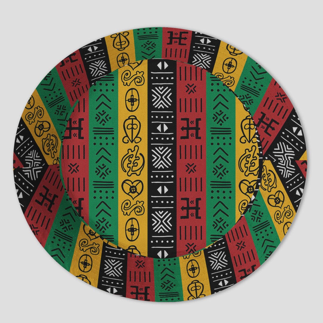 African Symbols In Pan-African Colors Bucket Hat Bucket Hat Tianci 
