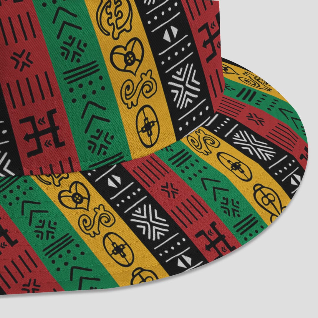 African Symbols In Pan-African Colors Bucket Hat Bucket Hat Tianci 