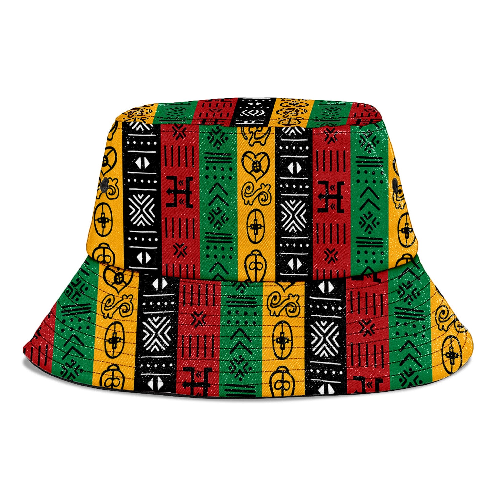 African Symbols In Pan-African Colors Bucket Hat Bucket Hat Tianci 