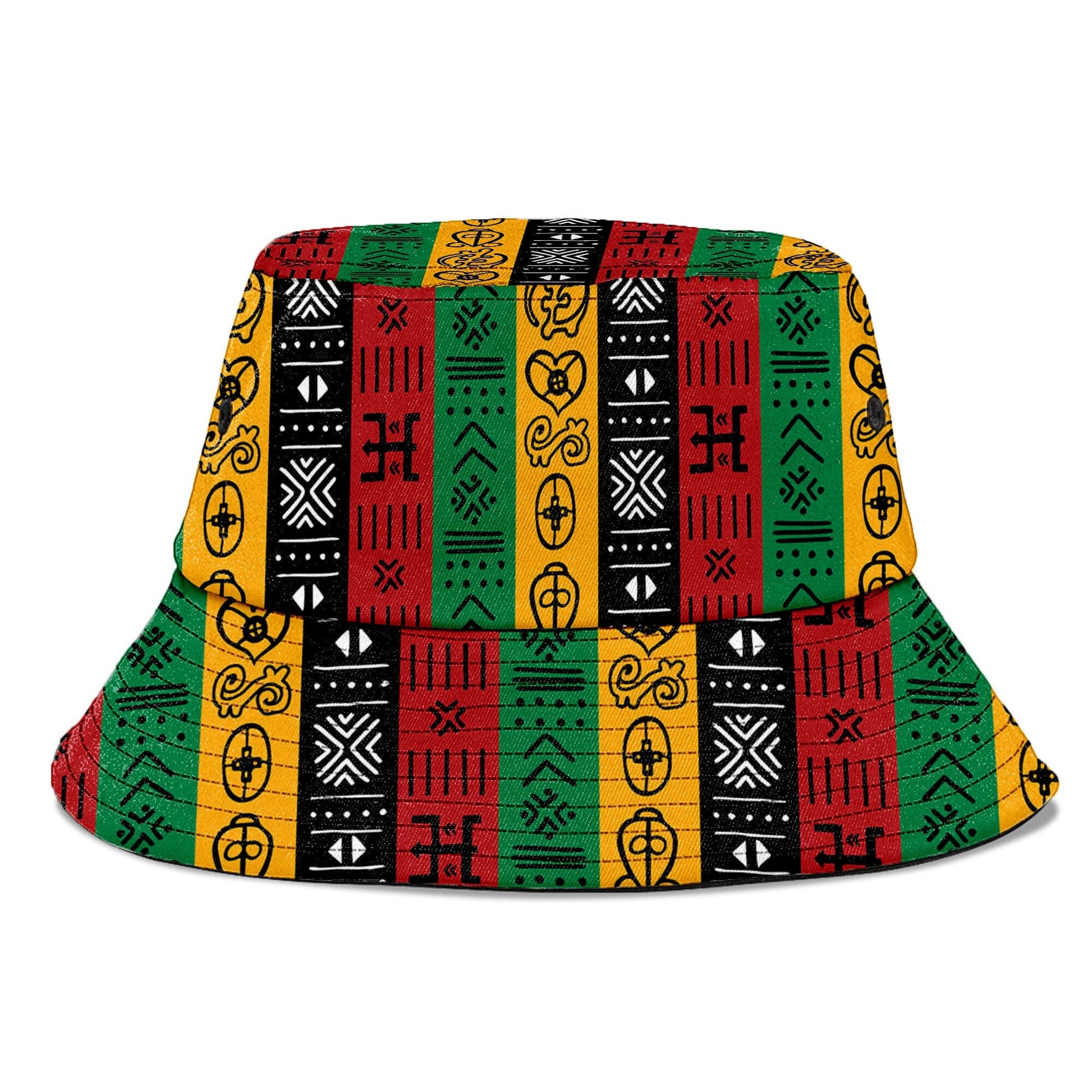 African Symbols In Pan-African Colors Bucket Hat Bucket Hat Tianci 