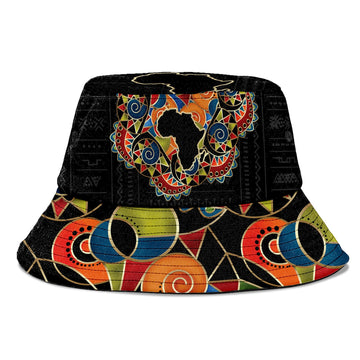 Multi-Colored Sleeve African Pattern Print Bucket Hat Bucket Hat Tianci 