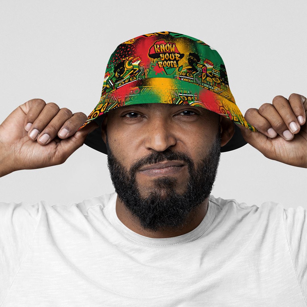 African Map Graffiti Bucket Hat Bucket Hat Tianci 