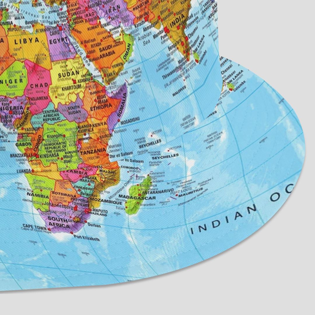 World Map Africa Bucket Hat Bucket Hat Tianci 