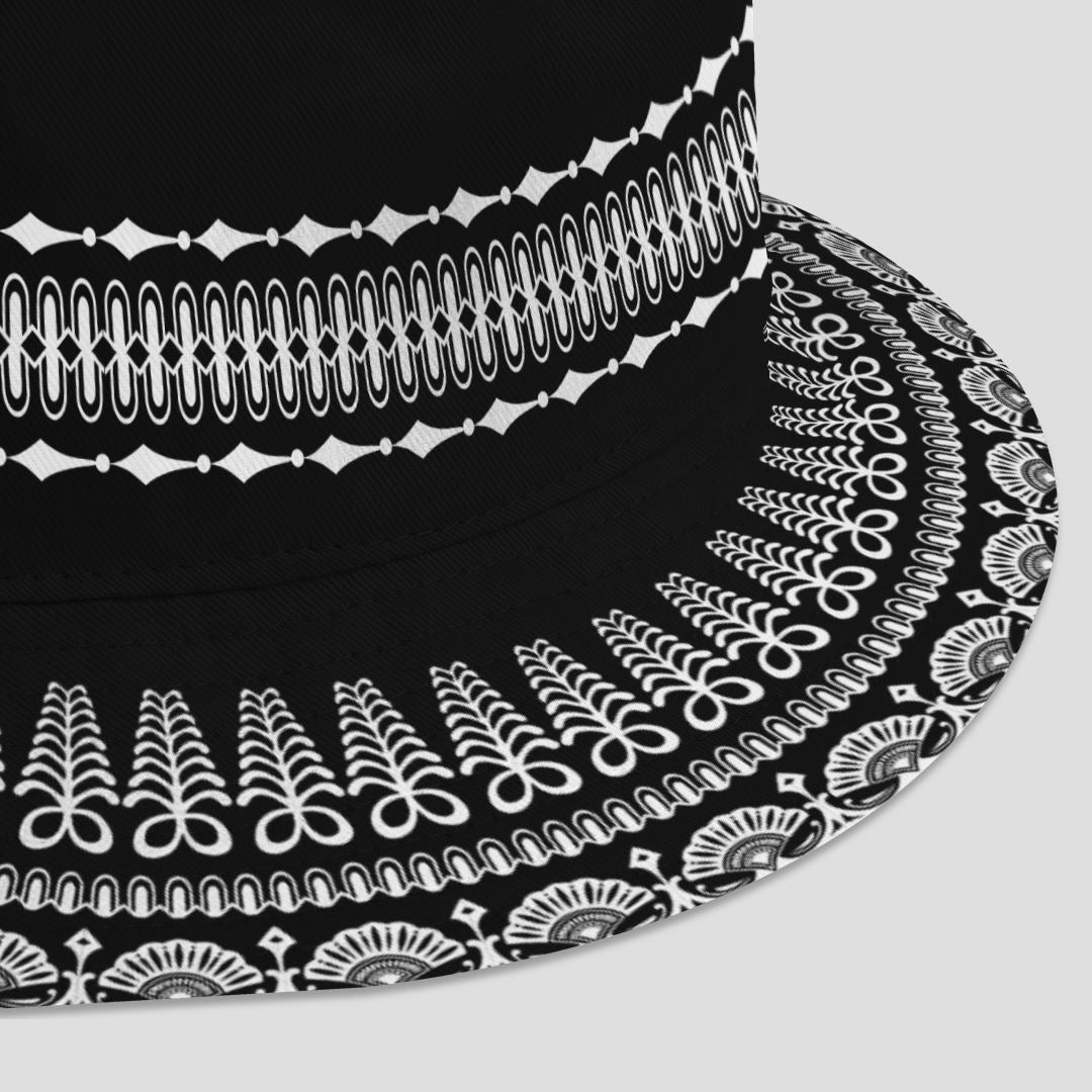 Printed Silver Dashiki Bucket Hat Bucket Hat Tianci 